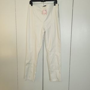White leather pants